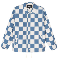 STUSSY-CHECKER COACH JACKET-SLATE