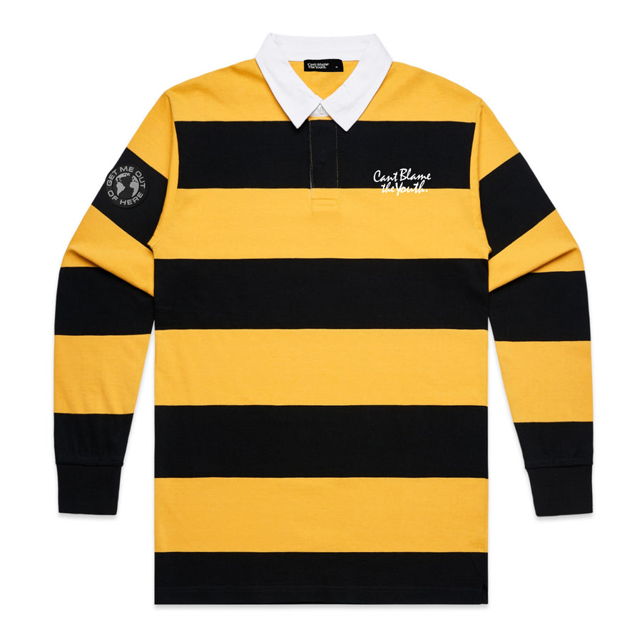 CBTY STRIPED RUGBY POLO (BLACK/YELLOW)